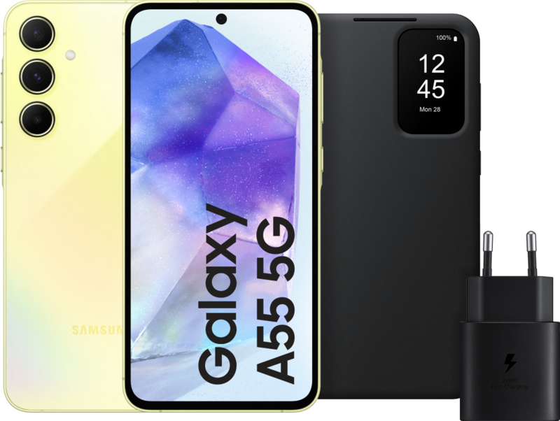 Samsung Galaxy A55 256GB Geel 5G + Accessoirepakket Samsung Galaxy A55 256GB Geel 5G + Accessoirepakket