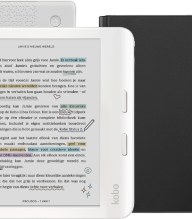 Kobo Libra Colour Wit + Notebook Sleep Cover Zwart