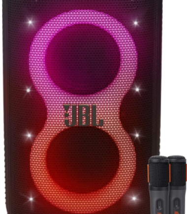 JBL Partybox Stage 320 + Draadloze microfoonset