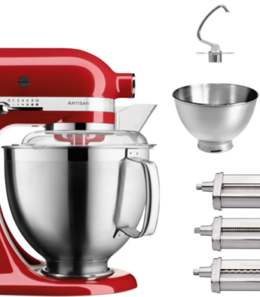 KitchenAid 5KSM185PSEER Keizerrood + Pastaroller en -snijderset (3-delig) - Keukenmixers