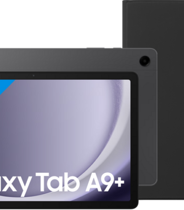 Samsung Galaxy Tab A9 Plus 11 inch 128GB Wifi en 5G Grijs + BlueBuilt Book Case Zwart