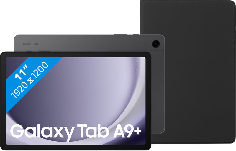Samsung Galaxy Tab A9 Plus 11 inch 64GB Wifi en 5G Grijs + BlueBuilt Book Case Zwart Samsung Galaxy Tab A9 Plus 11 inch 64GB Wifi en 5G Grijs + BlueBuilt Book Case Zwart