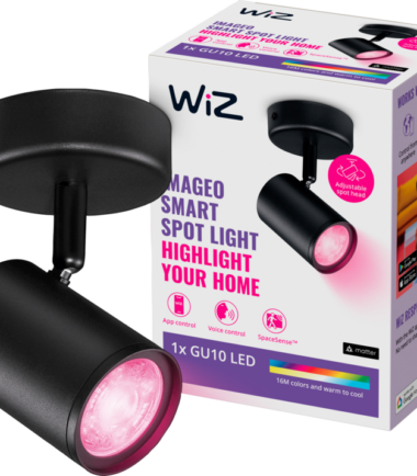 WiZ 1 spot Imageo zwart - Gekleurd en Wit licht - GU10