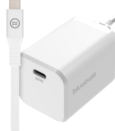 BlueBuilt Power Delivery Universele Oplader 65W + usb C oplaadkabel (2m) Wit