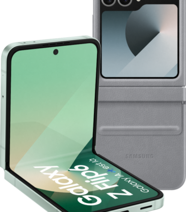Samsung Galaxy Z Flip 6 256GB Mint 5G + Samsung Back Cover Kunstleer Grijs