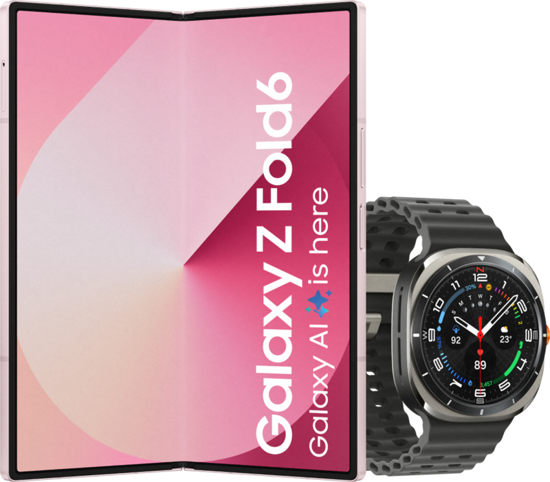 Samsung Galaxy Z Fold 6 512GB Roze 5G + Samsung Galaxy Watch Ultra Zilver/Zwart 47mm Samsung Galaxy Z Fold 6 512GB Roze 5G + Samsung Galaxy Watch Ultra Zilver/Zwart 47mm