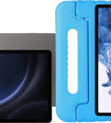 Samsung Galaxy Tab S9 FE 128GB Wifi Grijs + BlueBuilt Kids Cover Blauw