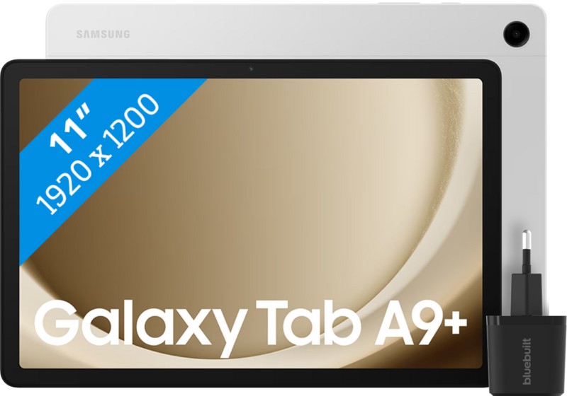 Samsung Galaxy Tab A9 Plus 11 inch 64GB Wifi Zilver + BlueBuilt Oplader Samsung Galaxy Tab A9 Plus 11 inch 64GB Wifi Zilver + BlueBuilt Oplader
