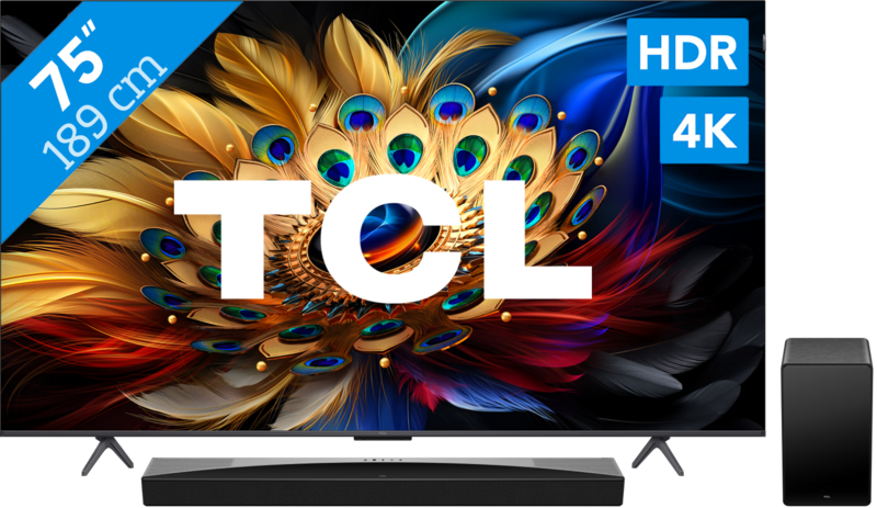 TCL QLED 75C61B (2024) + soundbar TCL QLED 75C61B (2024) + soundbar