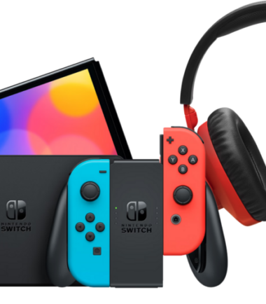 Nintendo Switch OLED Blauw/Rood + JBL Quantum 100N