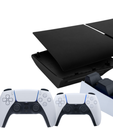 PlayStation 5 Slim Disc Edition + Covers Zwart + Extra Controller Wit + Oplaadstation