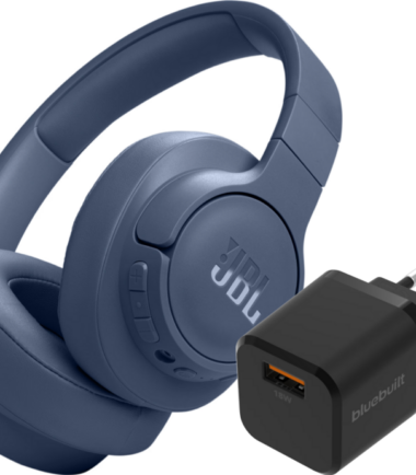 JBL Tune 770NC Blauw + BlueBuilt Quick Charge Oplader met Usb A Poort 18W Zwart