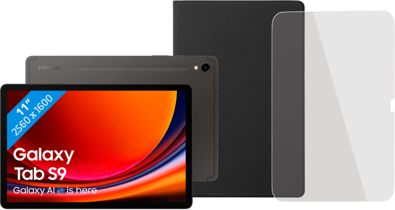 Samsung Galaxy Tab S9 11 inch 256 GB Wifi Zwart + Beschermpakket Samsung Galaxy Tab S9 11 inch 256 GB Wifi Zwart + Beschermpakket