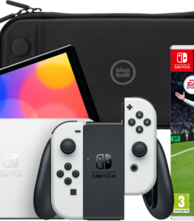 Nintendo Switch OLED Wit + EA Sports FC 25 + BlueBuilt Beschermhoes