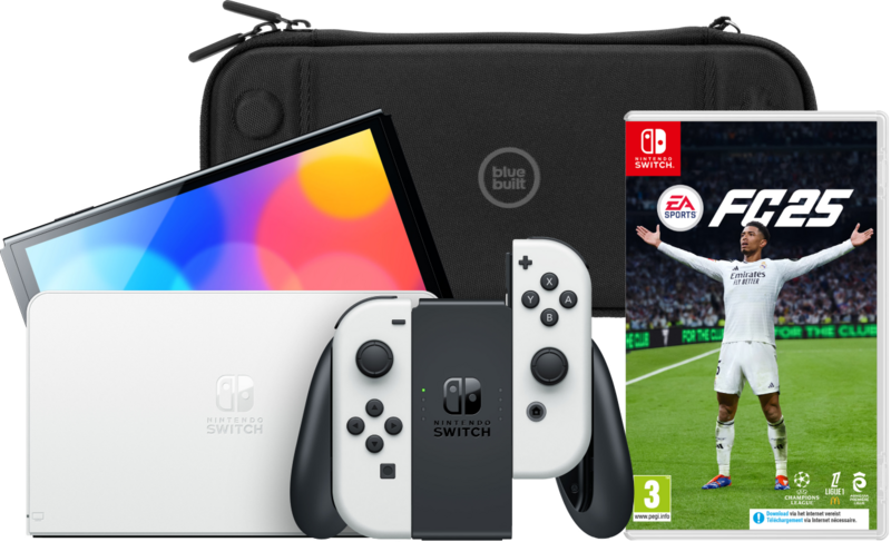 Nintendo Switch OLED Wit + EA Sports FC 25 + BlueBuilt Beschermhoes Nintendo Switch OLED Wit + EA Sports FC 25 + BlueBuilt Beschermhoes