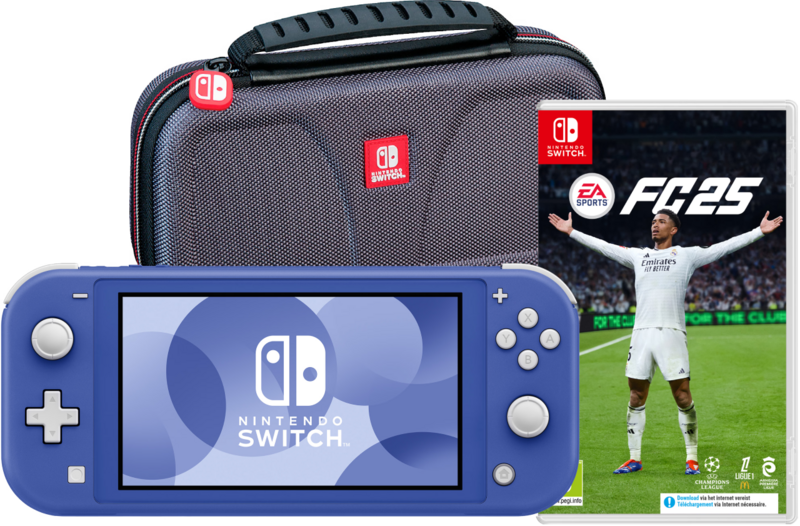 Nintendo Switch Lite Blauw + EA Sports FC 25 + Bigben Beschermtas Nintendo Switch Lite Blauw + EA Sports FC 25 + Bigben Beschermtas
