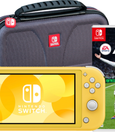 Nintendo Switch Lite Geel + EA Sports FC 25 + Bigben Beschermtas