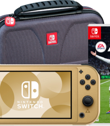 Nintendo Switch Lite Zelda Edition + EA Sports FC 25 + Beschermtas