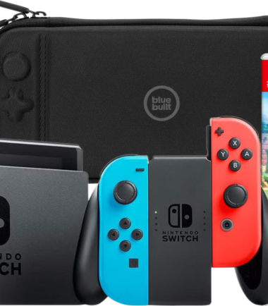 Nintendo Switch Rood/Blauw + Zelda: Echoes of Wisdom + BlueBuilt Beschermhoes