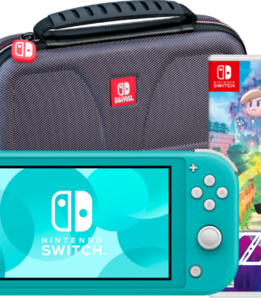 Nintendo Switch Lite Turquoise + Zelda: Echoes of Wisdom + Bigben Beschermtas
